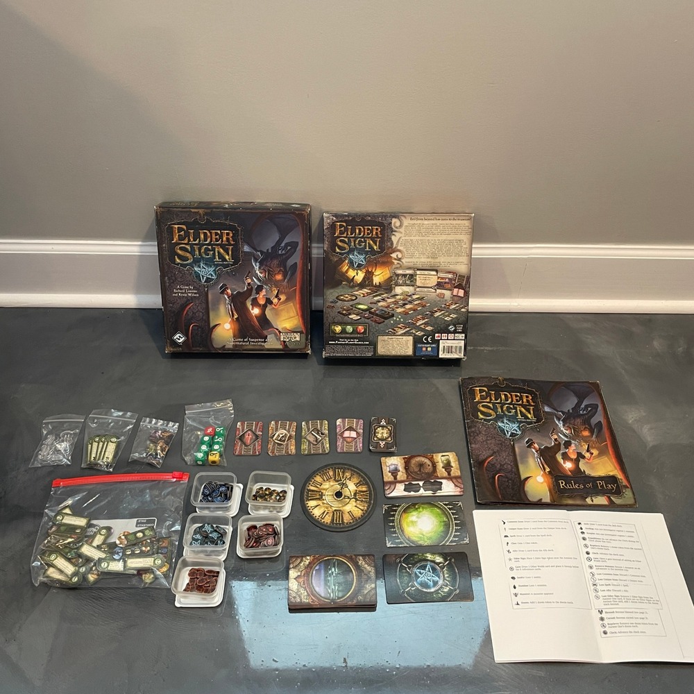 Elder Sign Board Game Fantasy Flight Games Arkham Horror Files Mostly Complete